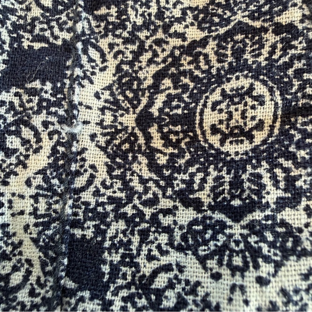 Kiss & Cry Women's Large Linen Blend Beach‎ Shorts Navy And White Boho Geometric - Picture 5 of 9